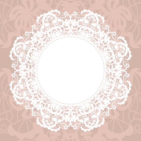 Elegant doily on lace gentle backgroundのイラスト素材