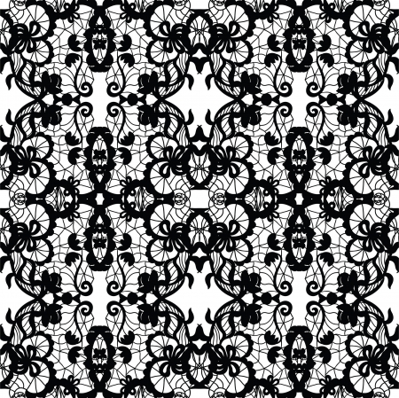 Lace vector fabric seamless  pattern with rosesのイラスト素材
