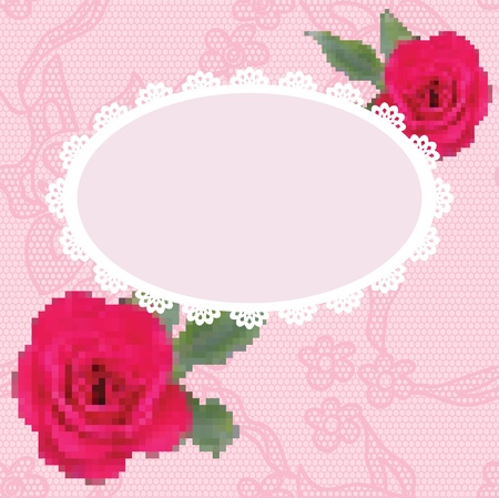 Elegant doily on lace gentle background for scrapbooksのイラスト素材