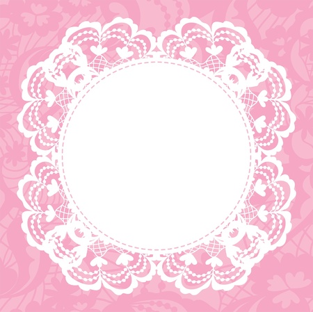 Elegant doily on lace gentle background for scrapbooksのイラスト素材