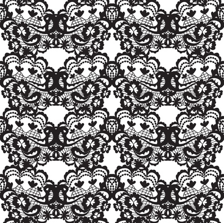 Lace fabric seamless  pattern with flowersのイラスト素材