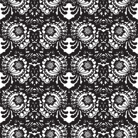 Lace vector fabric seamless  pattern with flowersのイラスト素材