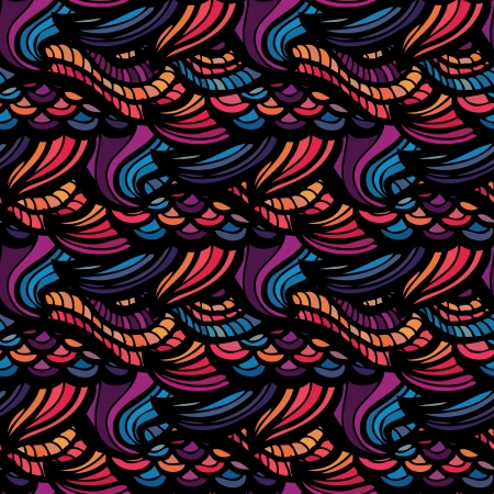 Mosaic vector seamless pattern with wavesのイラスト素材