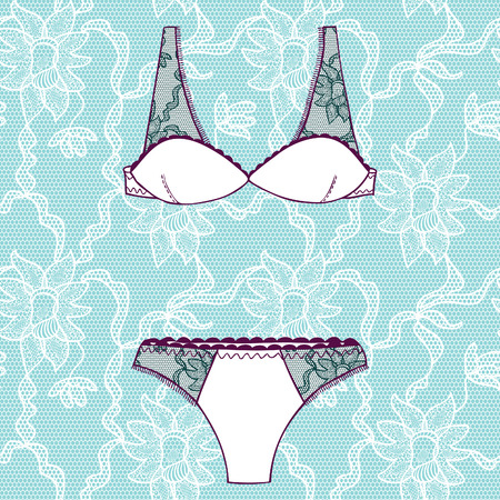 Lacy sexy bra and panties  Vector illustration のイラスト素材