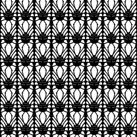Lace black seamless mesh pattern  Vector illustration のイラスト素材