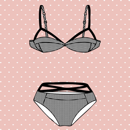 Lacy sexy bra and panties  Vector illustration のイラスト素材