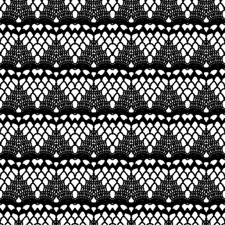 Lace black seamless mesh pattern  Vector illustration のイラスト素材