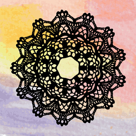 Elegant lacy doily  Crochet mandala のイラスト素材