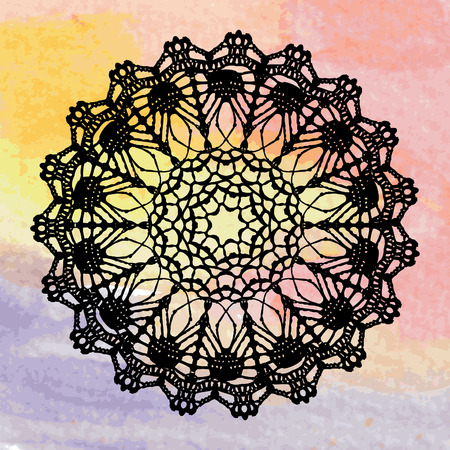 Elegant lacy doily  Crochet mandala のイラスト素材