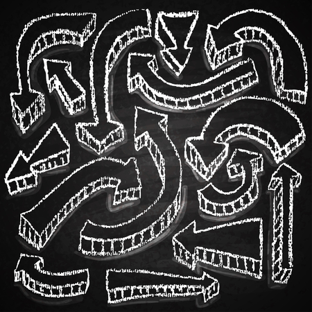 Chalk on board. Vector illustration.のイラスト素材