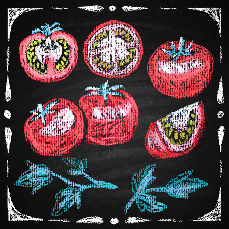 Chalk on board. Vector illustration.のイラスト素材