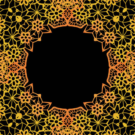 Lacy elegant frame. Invitation card. Vector illustration.のイラスト素材