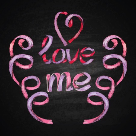 Hand drawn chalk lettering. Ribbon Lettering. Vector illustration.のイラスト素材