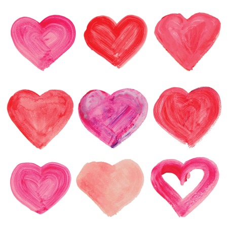 Watercolor hand drawn heart. Vector illustration.のイラスト素材