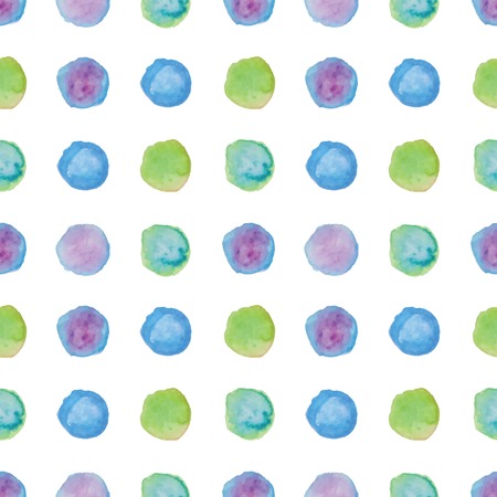 Watercolour polka dot seamless pattern. Vector illustration.のイラスト素材