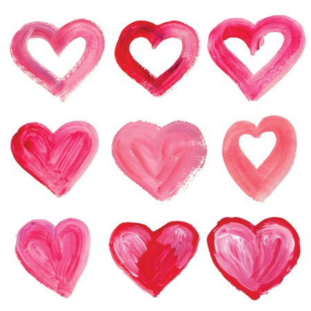 Watercolor hand drawn heart. Vector illustration.のイラスト素材