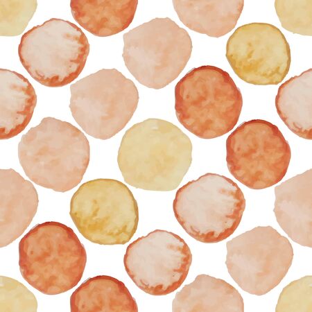 Watercolour polka dot seamless pattern. Vector illustration.のイラスト素材