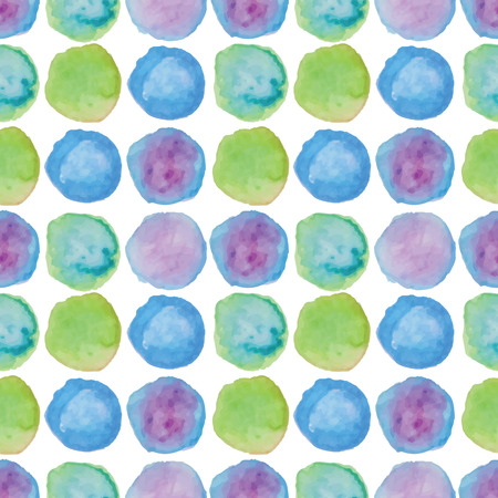 Watercolour polka dot seamless pattern. Vector illustration.のイラスト素材