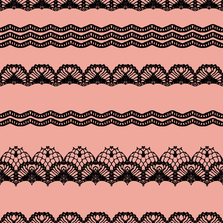 White and gold lace seamless stripes pattern. Vector illustration.のイラスト素材