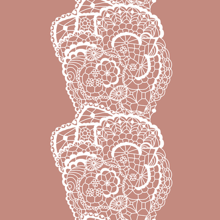 White lacy vintage elegant trim. Vector illustration.のイラスト素材