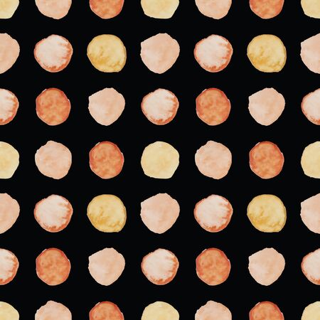 Watercolour polka dot seamless pattern. Vector illustration.のイラスト素材