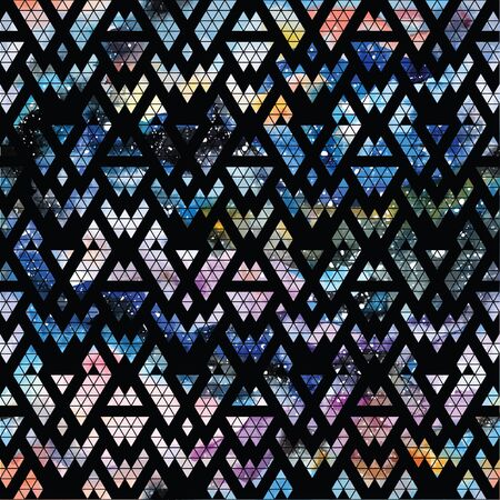 Tribal galaxy seamless pattern. Vector trendy illustration.のイラスト素材