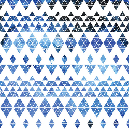 Galaxy seamless pattern with triangles and geometric shapes. Vector trendy illustration.