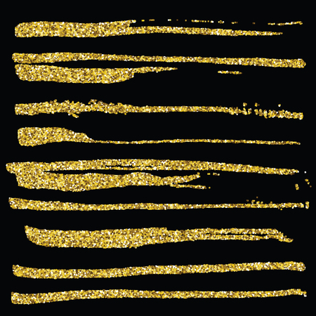 Set of glitter brush strokes. のイラスト素材