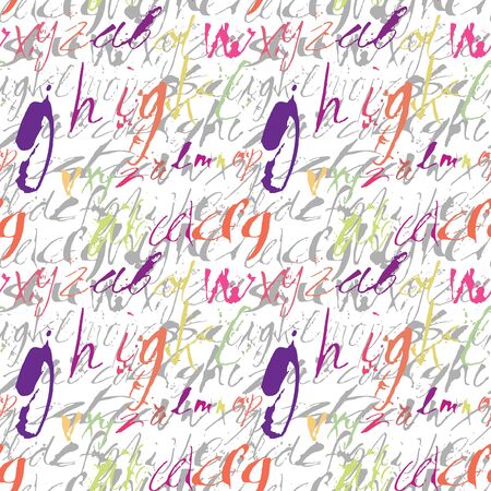 Alphabet seamless pattern. Modern expressive digital pattern. Vector illustration.のイラスト素材