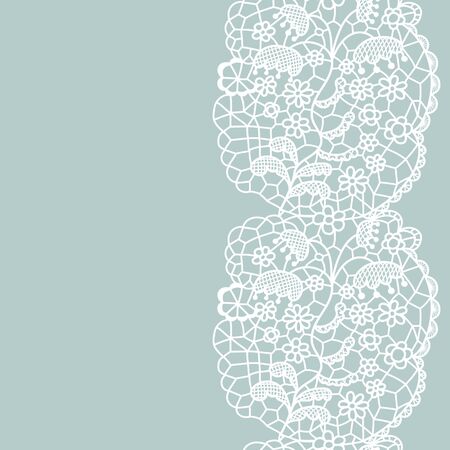 White lacy vintage elegant trim. Vector illustration.のイラスト素材