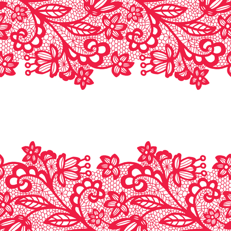 Pink lacy vintage elegant trim. Vector illustration.のイラスト素材