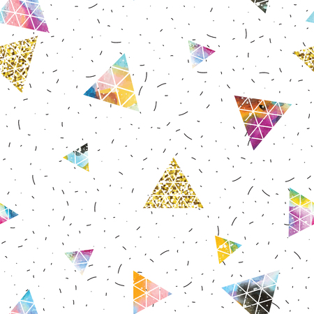 Triangular space design. Abstract ornament. Vector illustration. Elegant stylish design. Memphis style. Cool modern illustration.のイラスト素材