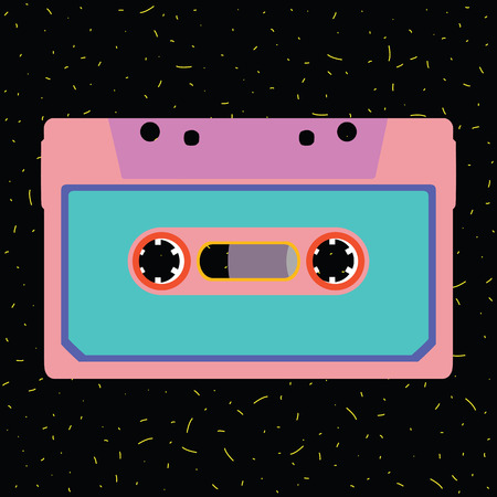 Retro cassette in flat style. Vector illustration.のイラスト素材