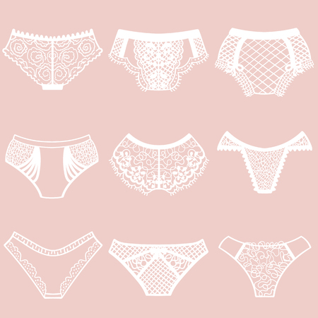 Collection of lingerie. Panty set. Vector illustrationsのイラスト素材