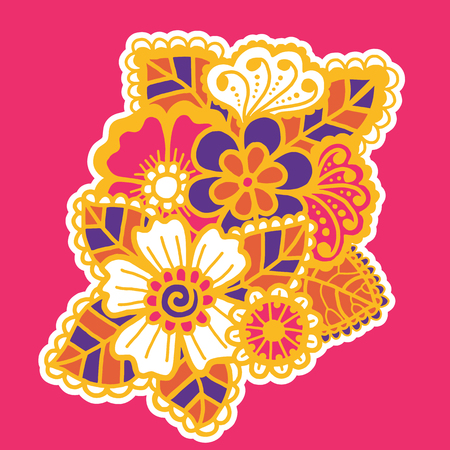 Mehndi design. Floral abstract pattern. Vector illustrationのイラスト素材