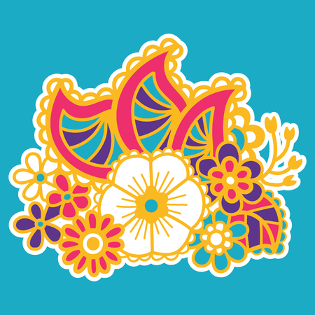 Mehndi design. Floral abstract pattern. Vector illustrationのイラスト素材