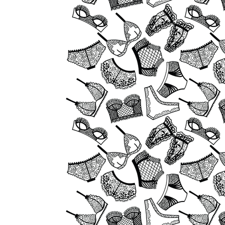 Lingerie panty and bra background. Vector illustration.のイラスト素材