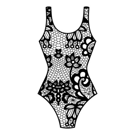 Body. Lingerie. Lacy beautiful body Vector illustrationのイラスト素材