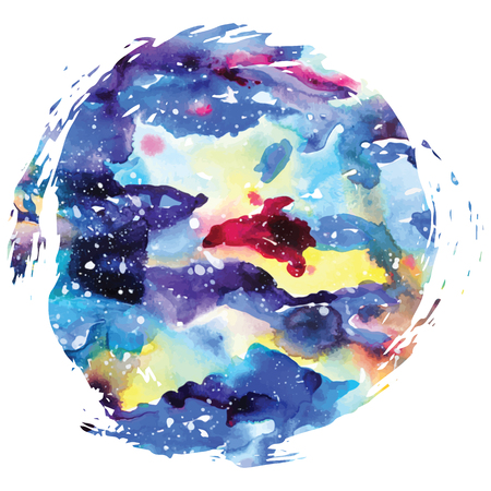 Watercolor galaxy background.のイラスト素材