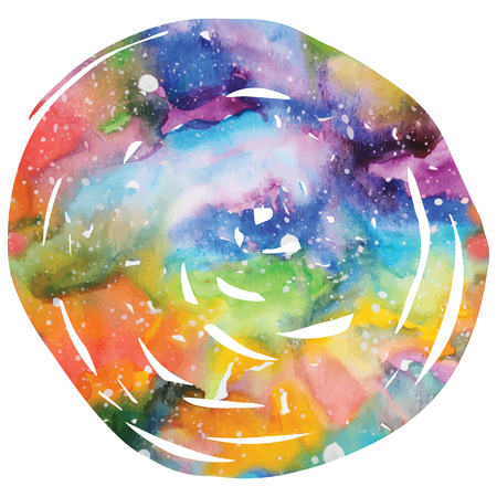 Watercolor galaxy background.のイラスト素材