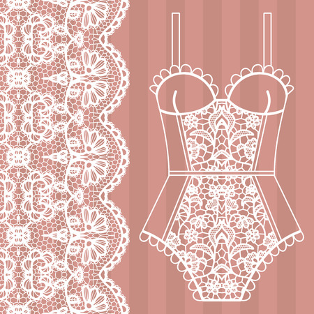 Body. Lingerie. Lacy beautiful bodyのイラスト素材