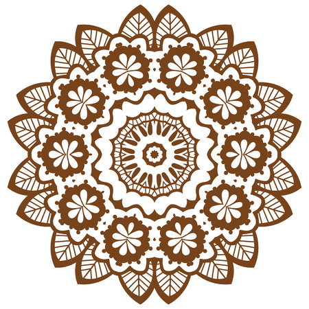 Round brown mandala.のイラスト素材
