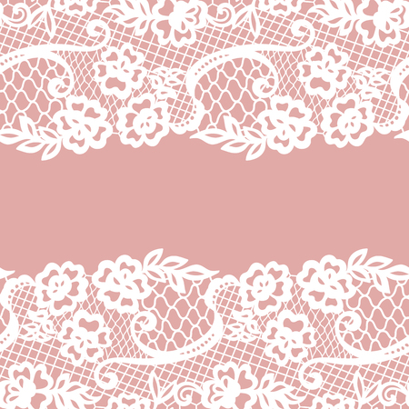 Seamless lace border. Invitation card.のイラスト素材