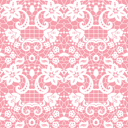 White lace seamless patternのイラスト素材