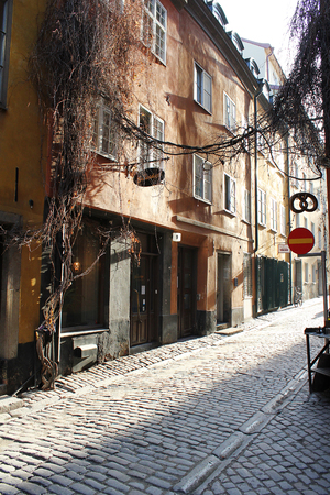 Stockholm, Sweden - FEBRUARY 2016: Random street view in Gamla Stanのeditorial素材