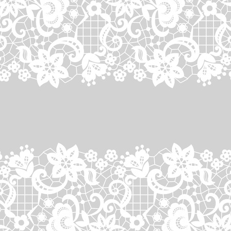 Seamless lace border. Invitation card.のイラスト素材