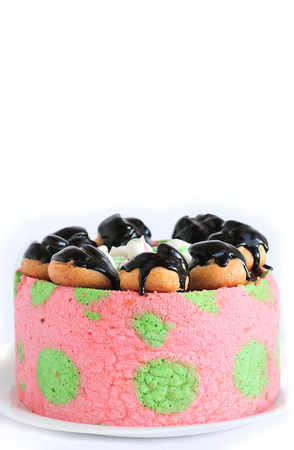 Tasty pink homemade cake