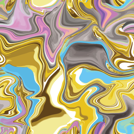 Marble seamless pattern in neon brightful colors. Vector illustration. Gold, goldenのイラスト素材