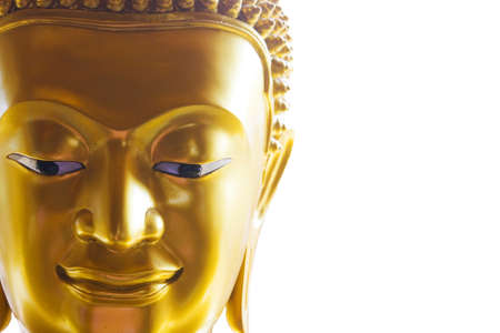 Buddha face left field  in white backgroundの写真素材