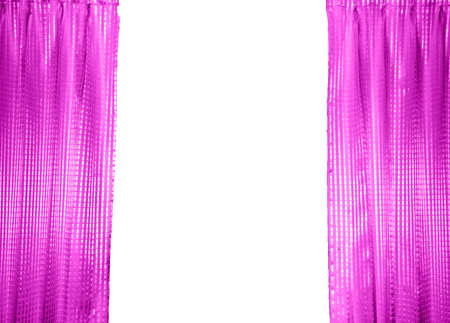 Curtain Pink in white backgroundの写真素材
